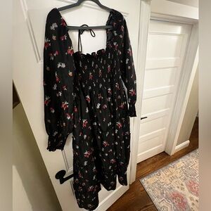 Hill House Home Naomi Nap Dress Black Ikat Floral